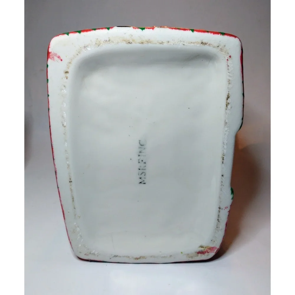 Vintage Christmas Gingerbread House Ceramic Cookie Jar Hand Painted Kitsch Retro